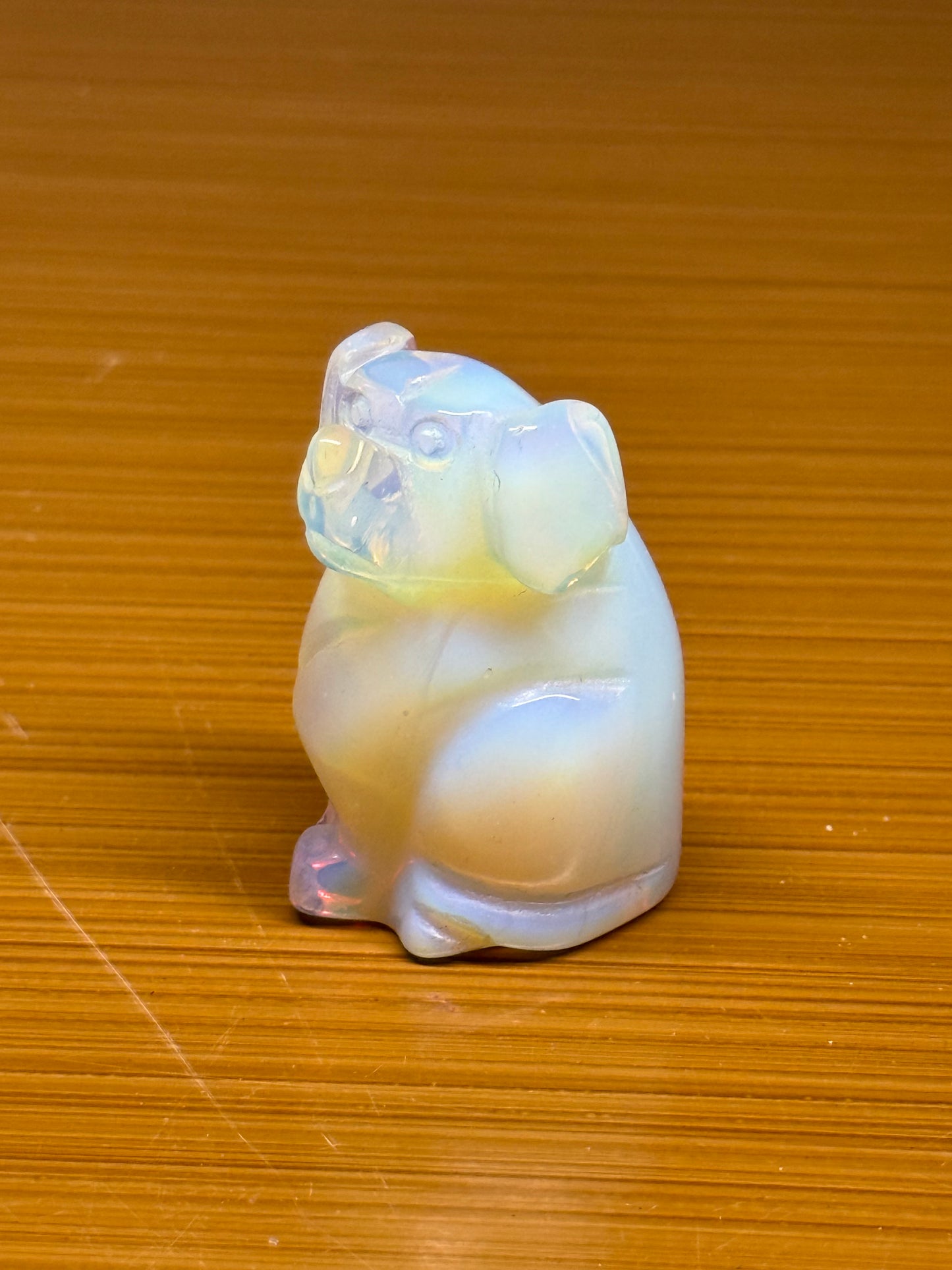 Opalite Dog Carving
