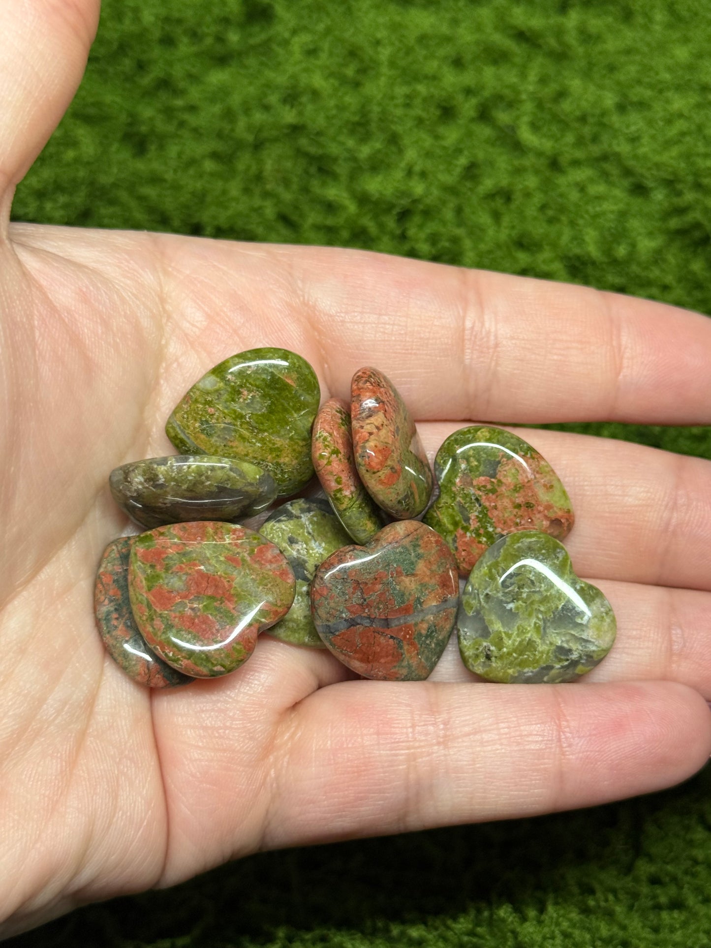 Unakite Heart Carvings