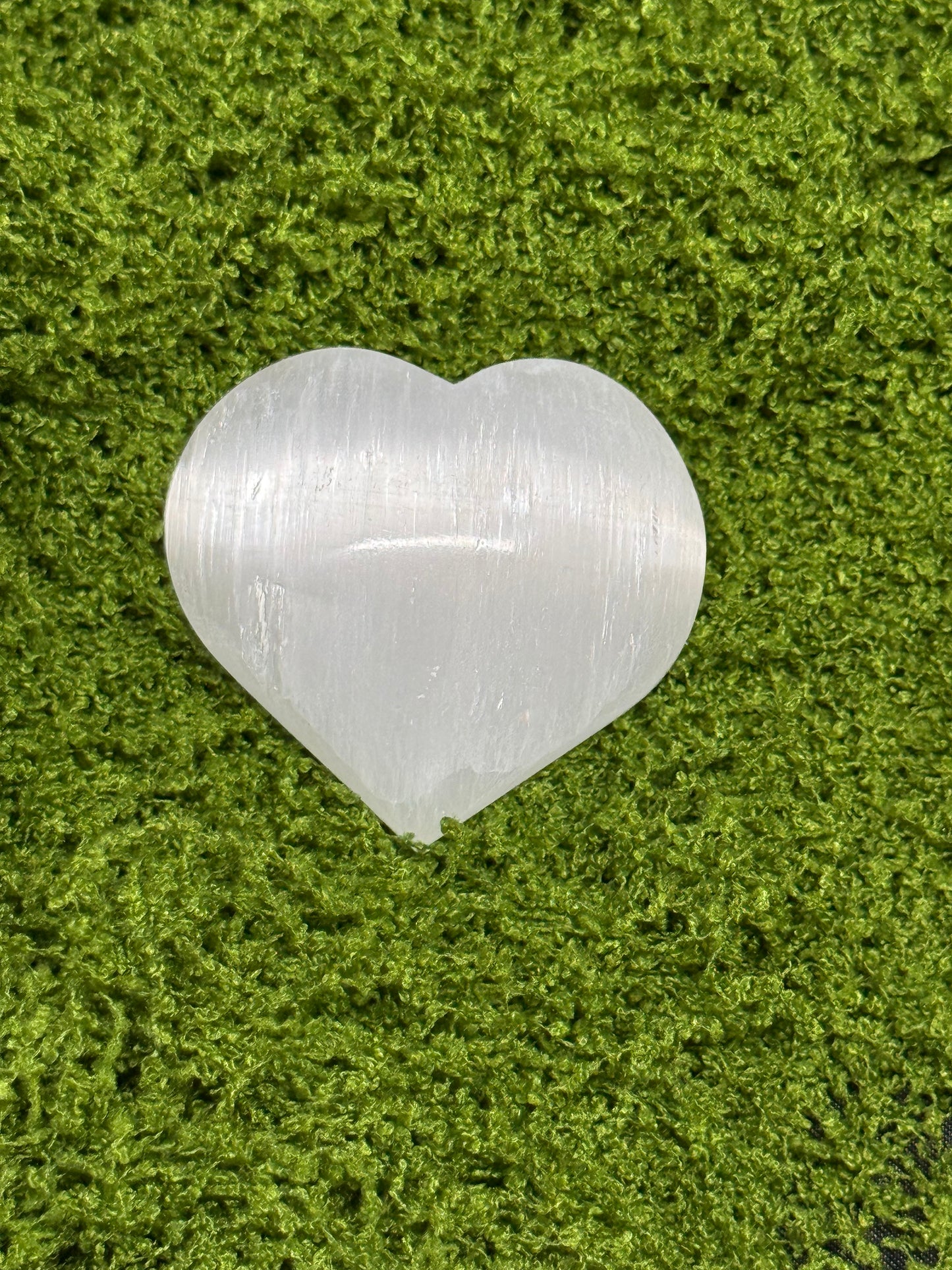 Selenite Heart Carving