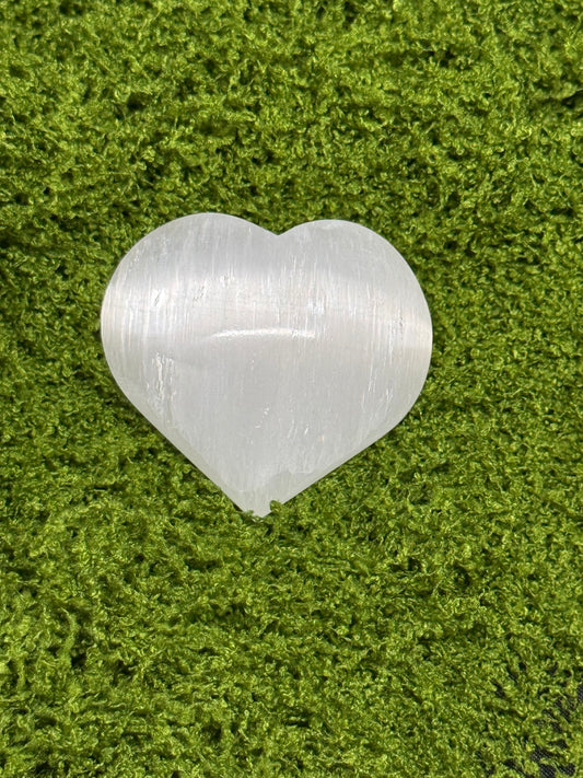 Selenite Heart Carving
