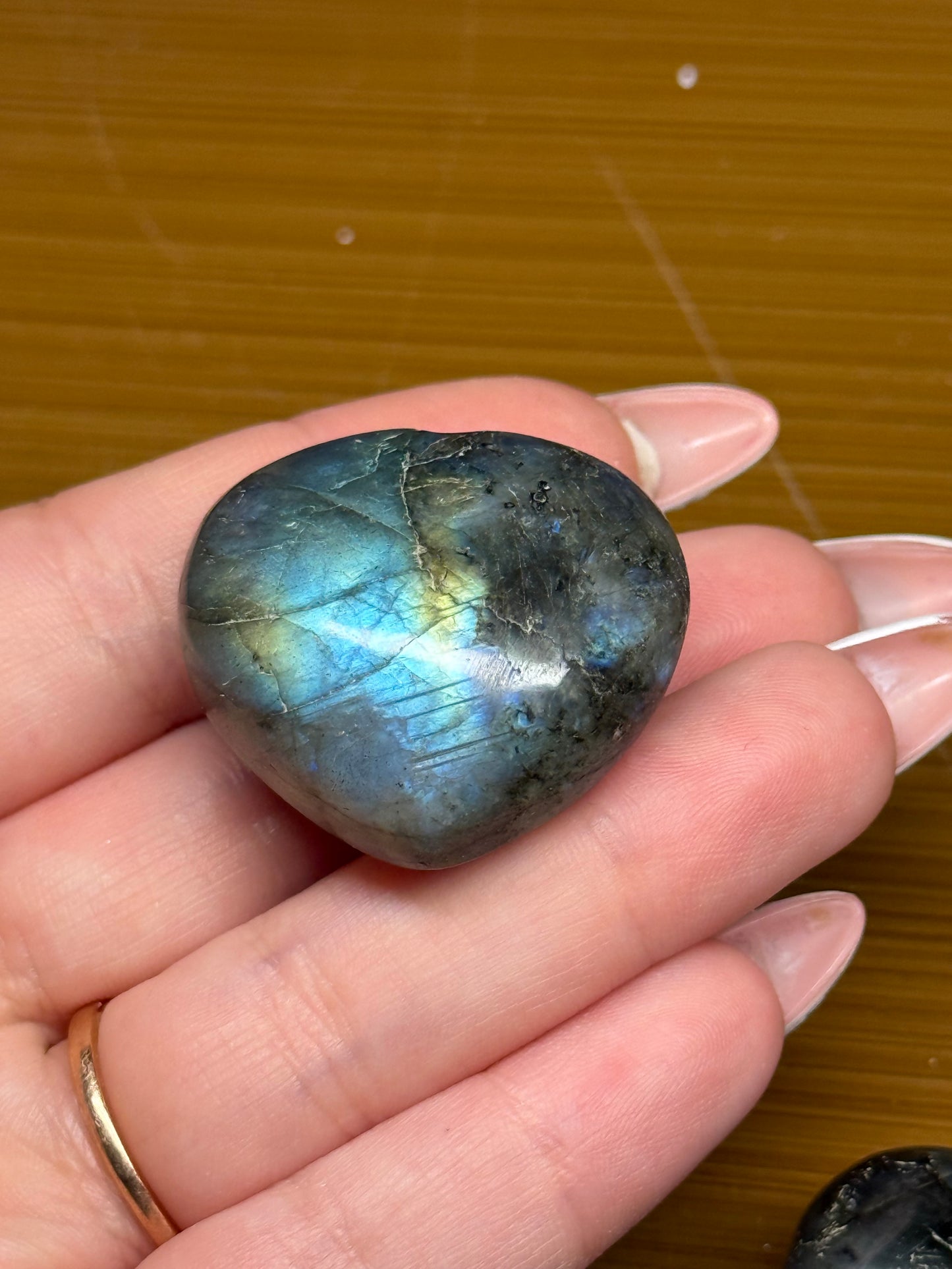 Medium Flashy Labradorite Heart